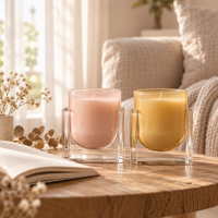 Meilleure Vente Grand Format Durable Robuste Coffret Cadeau Whisky Personnalisé Bougie de Luxe Cire de Soja Huiles Essentielles Bougies Parfumées en Verre