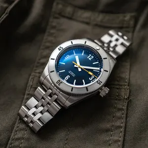 30atm潜水自动手表单向表圈，带顶级PVD/DLC不锈钢插件定制徽标潜水员手表