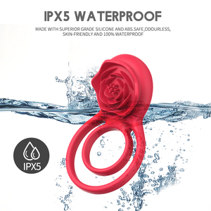 Anello Vibrante per Pene in Silicone con Stimolatore Clitorideo, Doppio Punto G, Modalità Multi-Velocità, Design a Forma di Rosa - Product Image 2