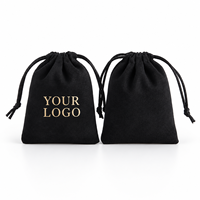 Pochette en velours doux avec cordon de serrage, logo personnalisé, sac d'emballage réutilisable pour bijoux, cosmétiques, câbles électroniques, cadeaux