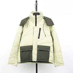 Veste matelassée en polyester personnalisée OEM ODM, couleur kaki vert, design de créateur, avec capuche, pour homme, grande taille, fermeture éclair longue, respirante - Product Image 1