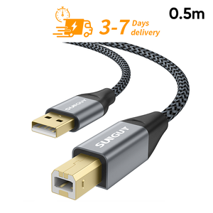 Câble de charge rapide tressé en nylon SUNGUY 0,5 m certifié CE, prêt à être expédié, pour téléphone, ordinateur portable, utilisation en voiture, câble de données USB personnalisé - Product Image 1