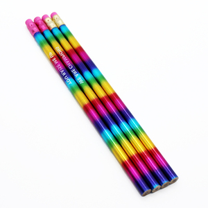 Logo personalizzato Basswood arcobaleno matite <span class=keywords><strong>disegno</strong></span> personalizzato di marca con HB 2B 2H durezza promozionale esagonale e rotondo - Product Image 4