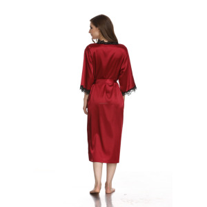 Robe longue de mariée sexy en gros, peignoir de luxe en soie satinée <span class=keywords><strong>et</strong></span> dentelle, robe personnalisée en satin pour mariée, <span class=keywords><strong>spa</strong></span> nuptial - Product Image 3