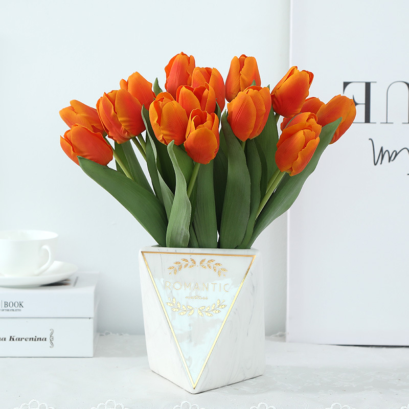 Mini MultiColor All-Father Flores artificiales PU Tulip para la decoración del hogar Mini MultiColor All-Father Flores artificiales PU Tulip para la decoración del hogar