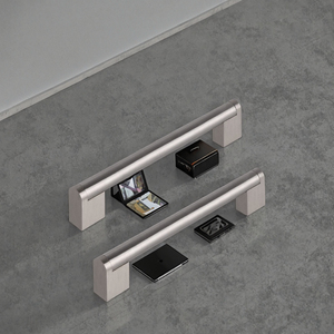 Manijas de Acero Inoxidable para Muebles, Manijas Cuadradas de Acero Inoxidable y Zinc para Gabinetes de Cocina, para Uso en Cajones, Fácil Instalación, Hospital - Product Image 3