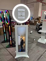 Écran tactile LCD circulaire pour iPad, photomaton, caméra iPad sans fil compatible, anneau lumineux LED RGB, garantie de 2 ans pour les événements