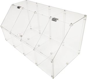 Contenitore Acrilico Impilabile 4 in 1 su Misura, Dispenser Traslucido Blu per Alimenti Secchi, Caramelle e Dolciumi per Negozi - Product Image 2