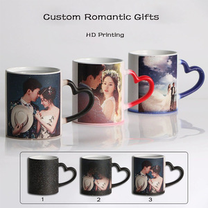 Taza de Cerámica con Asa en Forma de Corazón que Cambia de Color, 330 ml, Impresión por Sublimación, Regalo de Boda - Product Image 4