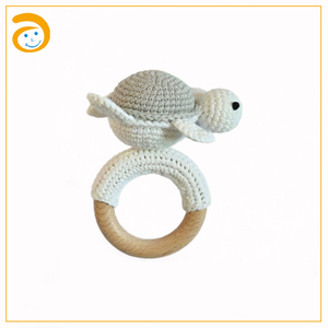 Hilo de algodón hecho a mano creativo tejido a mano ganchillo sonajero bebé sonajero tortuga chico juguete edredón morder sonajero regalo - Product Image 2