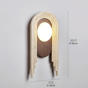 Applique murale en pierre de travertin vintage rustique Wabi-sabi pour chambre d'<span class=keywords><strong>hôtel</strong></span>, vente en gros, production OEM ODM, directement de l'usine, Vima Wall Light - Product Image 4
