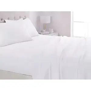 Ensemble de draps en microfibre Ecolux, double, 1800 fils, texture douce, literie pour la maison, 4 pièces, blanc uni - Product Image 4