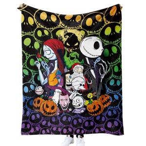 Couverture imprimée numérique 3D en gros Couverture polaire double face douce <span class=keywords><strong>Jack</strong></span> <span class=keywords><strong>Skellington</strong></span> et <span class=keywords><strong>Sally</strong></span> Couverture d'Halloween - Product Image 5