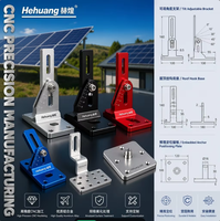 Support inclinable réglable en aluminium CNC pour panneaux solaires, support avec bac de drainage, base de fixation pour toit, plaque de positionnement d'ancrage encastrée