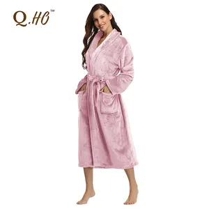 Wholesale simple quality fluffy quick drying absorbent luxury Hotel Spa Winter adult microfiber bathrobes