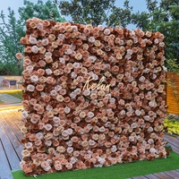 E-FW0034 Vente en gros de rouleaux muraux en fleurs 3D, rose, 5D, 8 * 8, panneau mural en fleurs, fleurs artificielles, toile de fond pour décoration de mariage