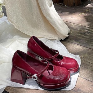 รองเท้าส้นหนาสไตล์ฝรั่งเศสย้อนยุคสำหรับผู้หญิงรุ่นใหม่ปี 2026 รองเท้าหนังลำลองสำหรับฤดูร้อน - Product Image 1