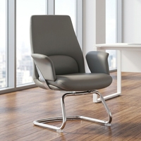 Chaise de salle de conférence visiteur Chaise de bureau fixe en cuir de luxe véritable synthétique contemporaine commerciale