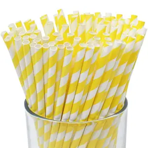 Kraft Paper Straw biodegradable straws striped paper drinking straws ECO friendly