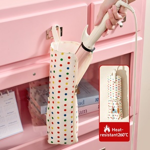 Bolsa de Almacenamiento para Rizadores de Pelo Color Crema, Gran Capacidad, Resistente al Calor, Organizador para Planchas y Herramientas Calientes, Ideal para Viajes - Product Image 1