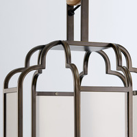 Lustre Lanterne Classique Chinois Moderne avec Verre et Fer Forgé, Taille Moyenne, LED, Garantie 3 Ans, Idéal pour Chambre à Coucher
