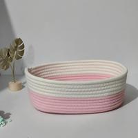 Panier de rangement ovale en tissu, style minimaliste, fourni directement par l'usine, pour l'organisation de la maison et le rangement de la chambre