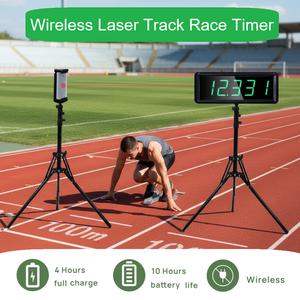 <span class=keywords><strong>Temporizador</strong></span> Láser Inalámbrico GANXIN para Pruebas de Velocidad, Puertas de Cronometraje para Entrenamiento de Atletismo, Fútbol, Baloncesto, Pruebas de Agilidad - Product Image 1