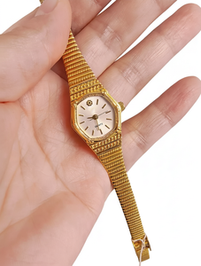 Montre analogique à quartz de luxe pour femme avec bracelet en acier inoxydable motif épi de blé, argent et or rose, montre tendance pour femme - Product Image 1