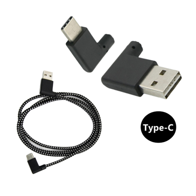90 Degree Right Angle USB Type C Data Cable for Android Fast Charger 0.2M Pure Copper Mobile Phone Cable Camera Use Fast Charger