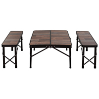 Meubles d'extérieur pliables et légers en aluminium, design mini-jardin, marron, imperméables et résistants aux intempéries en MDF pour le camping