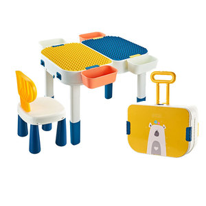 Trẻ Em Hoạt Động Chơi Bàn Với Hộp Lưu Trữ Ghế Đa Khối Xây Dựng Bàn Học Bàn Đồ Chơi Đặt Cho Trẻ Mới Biết Đi Bé Trai Bé Gái Playroom - Product Image 4