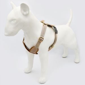 Luxo Couro <span class=keywords><strong>Dog</strong></span> <span class=keywords><strong>Harness</strong></span> Leash Set Ajustável Atacado Abastecido Fabricação Reciclado Personalizado Pequeno Pet Peito Leva Caminhada - Product Image 3