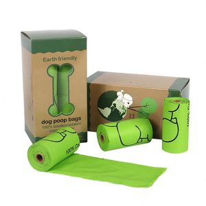 High Quality Custom Printed 100% Biodegradable Eco-Friendly <b>Compostable</b> Pet Waste <b>Bags</b> Cornstarch & Polyester for Dog Poop Clean - Product Image 2