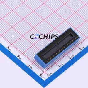 DS-12-B-T DIP Switch Through hole Component (THT),P=2.54mm Switch Flat Toggle, Raised Type Single Pole Single Throw 12 2.54mm - Product Image 2