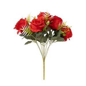 Flores Artificiales de Seda Anna Rose de 9 Cabezas en Tonos Suaves, para Fotografía de Estudio, Arreglos Florales para Banquetes, Decoración de Bodas, a la Moda - Product Image 1
