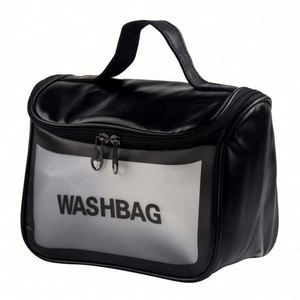 Sac de maquillage de voyage portable de grande capacité personnalisé, sac de toilette transparent en PVC pour les cadeaux d'affaires et promotionnels - Product Image 6