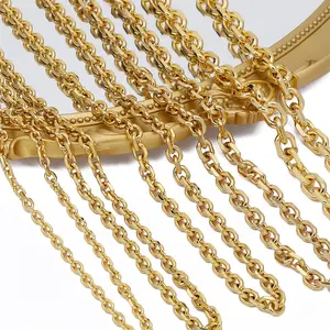 JXX hot sale hip hop style brass 24k gold plated 70cm mens chains jewellery necklace jewelry copper chain for jewelry
