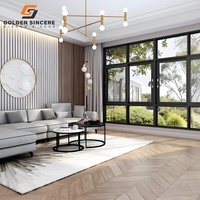 GS Color negro Ventanas europeas Perfil Aluminio Doble acristalamiento Deslizante Estilo abierto Ventanas en China