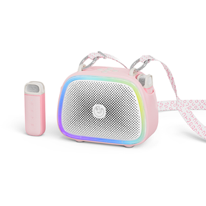 ลำโพงคาราโอเกะมินิสำหรับเด็ก รุ่นใหม่ ไมค์คู่ ไฟ RGB LED 5W สำหรับงานปาร์ตี้กลางแจ้ง ใช้พลังงานจากแบตเตอรี่และ USB รุ่น C22 - Product Image 1