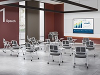 Chaise de conférence en maille avec tablette d'écriture intégrée, chaise de bureau pour réunions, formations, salles de classe, chaise pliante