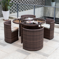 Table de loisirs d'extérieur, patio, jardin, balcon, imperméable, en alliage d'aluminium, meubles de patio, villa, en rotin, tables et chaises