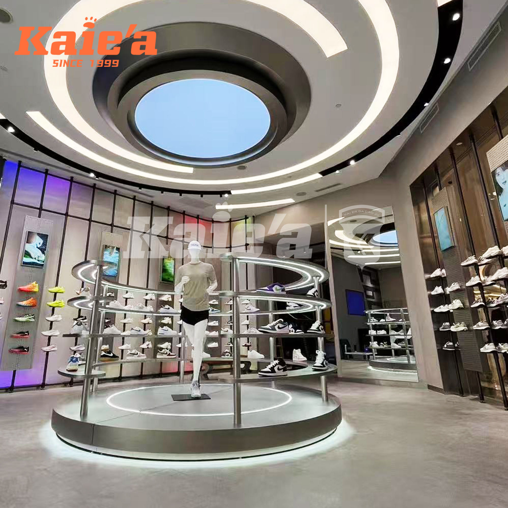 Simple Style Sports Fitness Equipment Store Design Ideas Customized Gym  Shoes Sneaker Display Wall Shelves Sports Clothing Shop