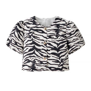 Taop & ZA <span class=keywords><strong>เสื้อ</strong></span>แฟชั่น<span class=keywords><strong>ผู้หญิง</strong></span>ใหม่ฤดูใบไม้ร่วง2025คอกลมแขนสั้น<span class=keywords><strong>ลาย</strong></span><span class=keywords><strong>ม้าลาย</strong></span>เสื้อ2725 - Product Image 1