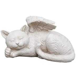 Winged Cat Angel Statue Figurine Cherub