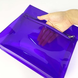 Custom PVC Jelly Tote <b>Bag</b>, Waterproof Self-Sealing Storage <b>Bag</b>, Clothing Shopping & Gift <b>Bag</b>, Logo Printable - Product Image 2