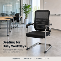 Chaise de bureau exécutive au design simple avec ventilation en maille, chaise de bureau de conférence avec pieds en forme d'arc