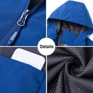 Chaqueta Impermeable Deportiva para Hombre, Chaqueta Softshell Personalizada de Talla Grande con Capucha, Cortavientos Deportivo, Chaquetas Impermeables para Exteriores - Product Image 3