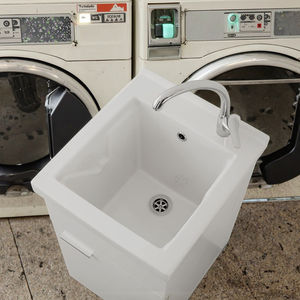 Armoire de lavage Buanderie 45x50 cm Acier inoxydable Gaz GPL Kit de siphon monté sur baignoire en céramique de qualité commerciale Blanc complet - Product Image 5