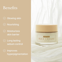 Crème Visage Hydratante Anti-rides à l'Extrait de Son de Riz Formule Végane, Collagène Bio, Glycérine, Rétinol, Sans Sulfate