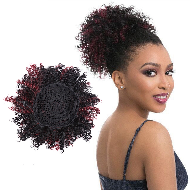 Афро кудрявый синтетический шиньон, пучок волос для женщин афро